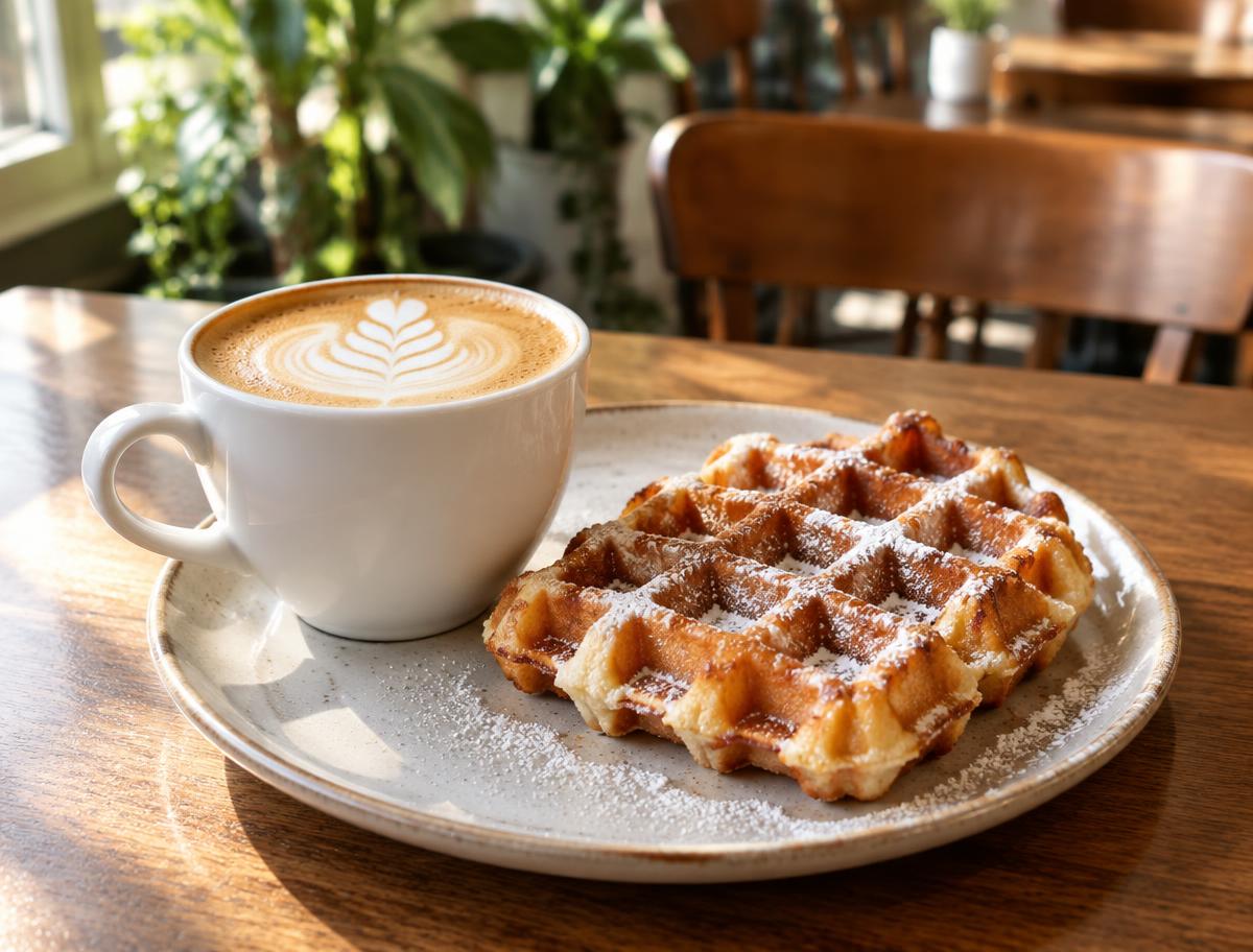Belgische wafel & cappuccino